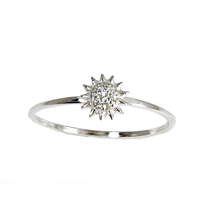 Anillo mini sol oro circonitas