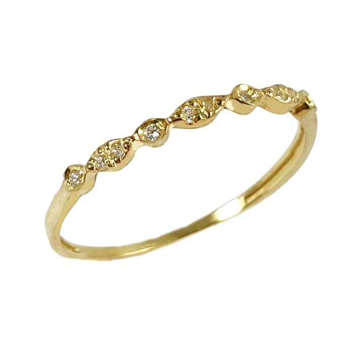 ANILLO MEDIA ALIANZA ORO 18 KT CIRCONITAS