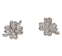 P.PENDIENTES TREBOL PEQUEÑO DIAMANTES 0.10 CT