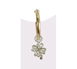 PENDIENTES TREBOL PEQ. ARO 0.10 CT DIAMANTE