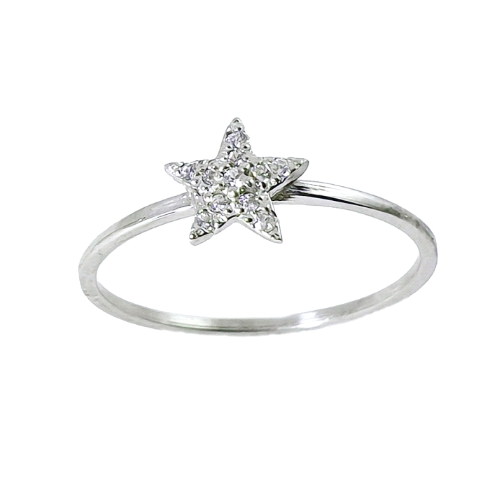 Anillo estrella oro 18 kt diamantes