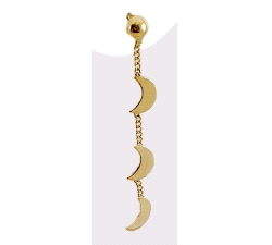 PENDIENTES  LUNA ORO 18 KT
