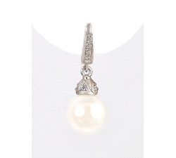 PENDIENTES  PERLA ORO 18KT DIAMANTES 0.09 CT