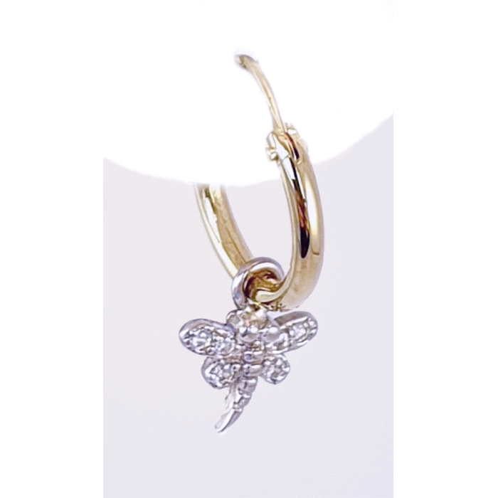 PENDIENTES LIBELULA ORO 18 KT CIRCONITAS