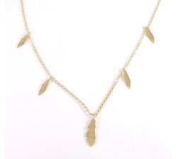 GARGANTILLA PLUMAS ORO 18 KT