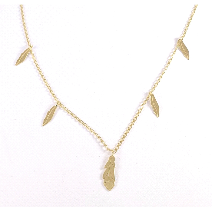 GARGANTILLA PLUMAS ORO 18 KT