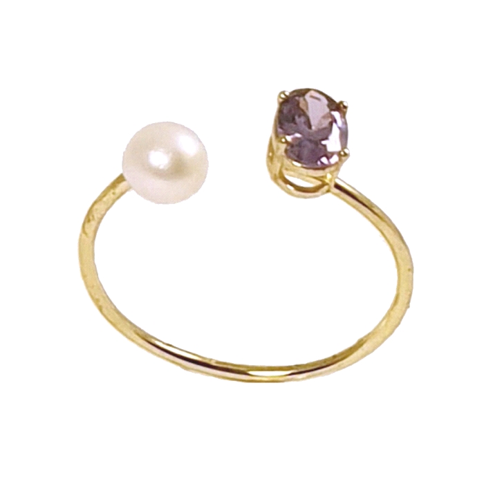 ANILLO ORO 18 KT COLOR FINO Y PERLA