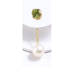 PENDIENTES ORO 18 KT COLOR FINO Y PERLA.