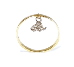ANILLO ELEFANTE ORO 18 KT DIAMANTES 0.03