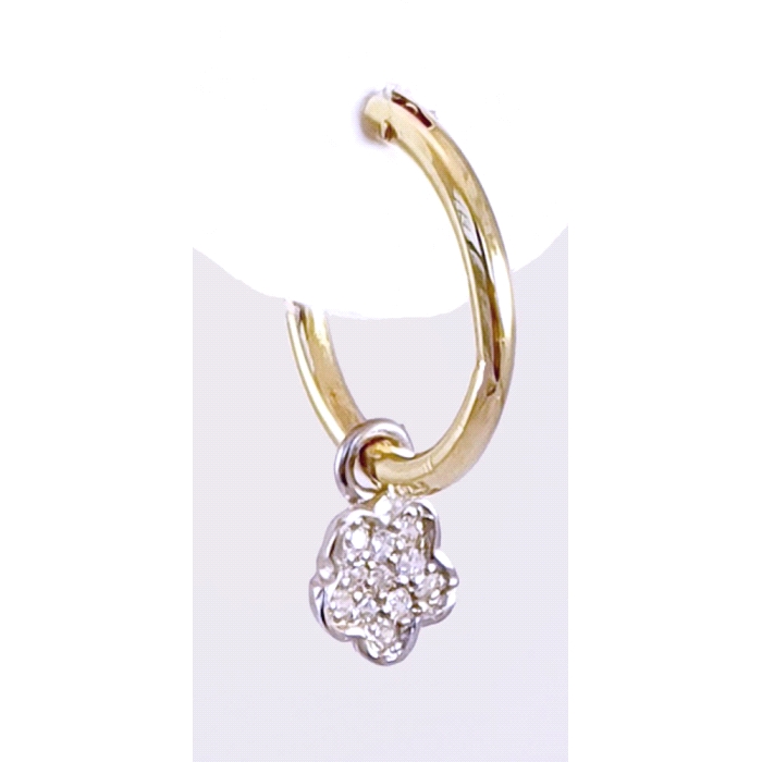 PENDIENTES FLOR ORO 18 KT DIAMANTES