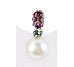 PENDIENTES ORO 18 KT COLOR FINO PERLA