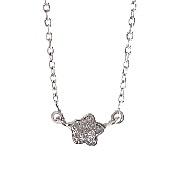 GARGANTILLA FLOR ORO 18 KT CIRCONITAS