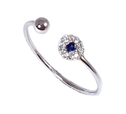 ANILLO ORO 18KT  ZIRCONITAS COLOR FINO