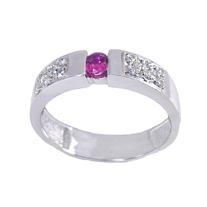 Anillo oro 18 kt color fino diamantes