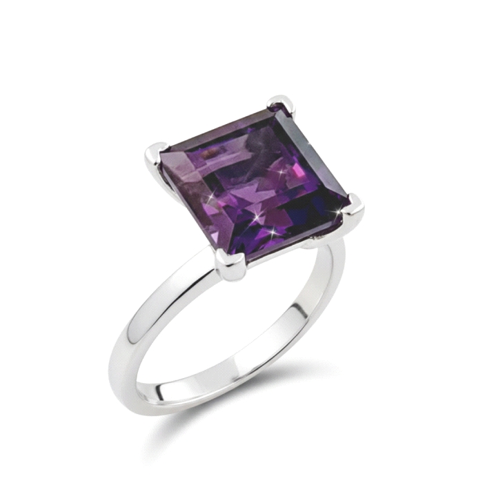 Anillo oro 18 kt amatista