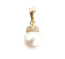 COLGANTE ORO 18 KT 0.07 CT DIAMOND PEARL