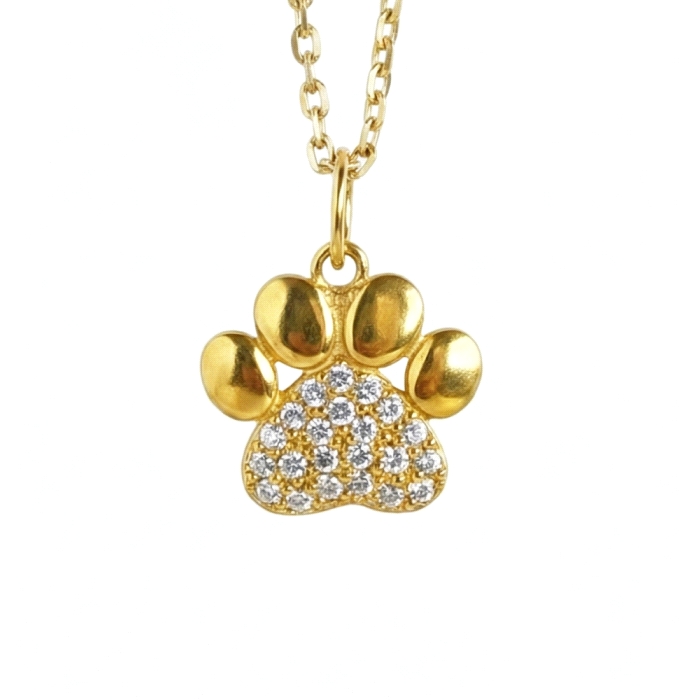 Colgante huella oro 18 kt circonitas