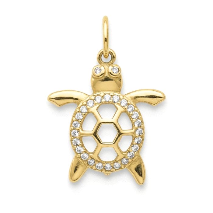 Colgante tortuga oro 18 kt circonitas