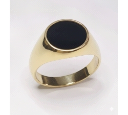 Anillo oro 18 kt onix redondo