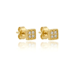 Pendientes oro 18 kt 0.04 ct diamantes