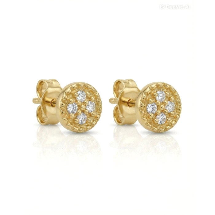 Pendientes oro 18 kt 0.04 ct diamantes