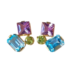PENDIENTES COLOR  FINO ORO 18 KT