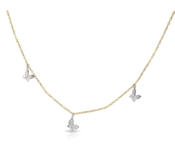 GARGANTILLA  MARIPOSAS  ORO 18 KT 0.12 CT DIAMANTES