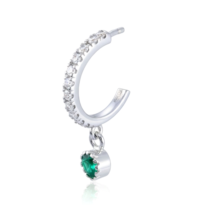 Pendientes aro oro 18 kt circonitas