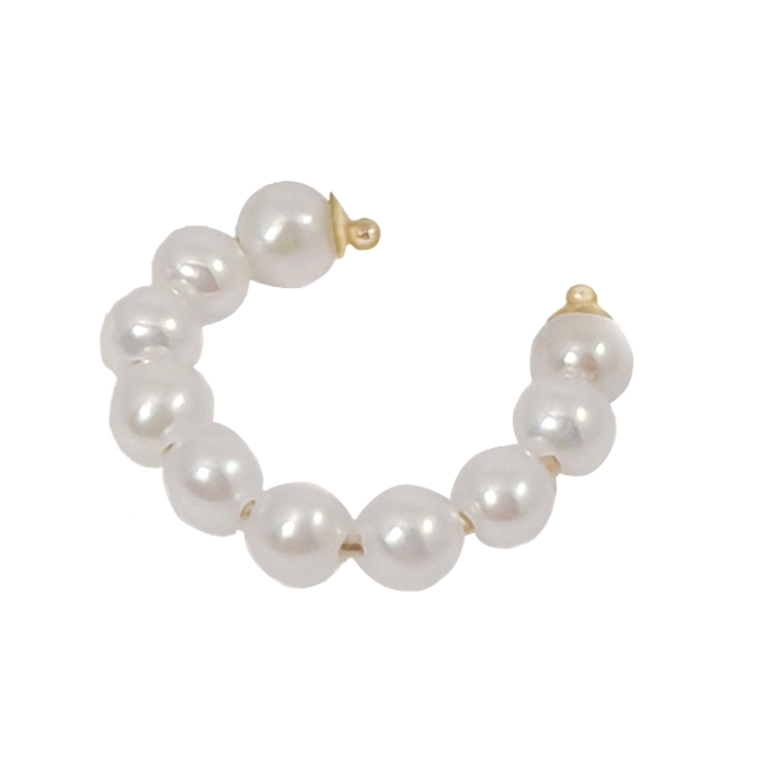 Unidad Pendiente earcuff  oro 18 kt perlas