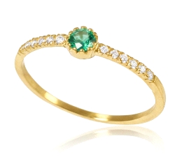 ANILLO  DIAM, 0.06 CT  RUBI  ORO 18 KT