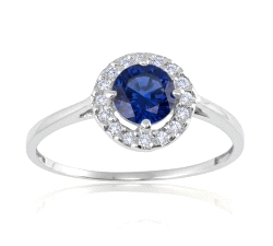 ANILLO  ZAFIRO 0.08 CT  DIAMANTES