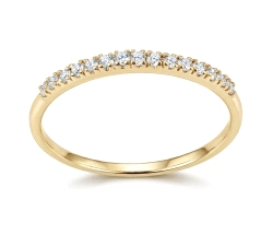 Anillo media alianza oro 18 kt diamantes 0.14 ct