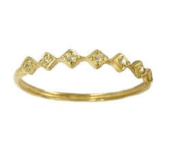 Anillo media alianza oro 18 kt diamantes 0.03 ct