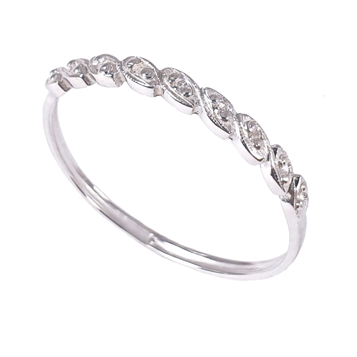 Anillo media alianza oro 18 kt diamantes 0.04 ct