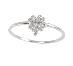 ANILLO TREBOL PEQUEÑO DIAMANTES 0.05 CT