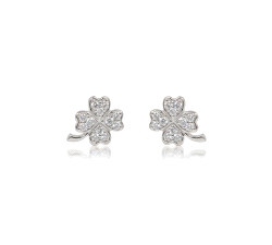 P.PENDIENTES TREBOL PEQUEÑO DIAMANTES 0.10 CT