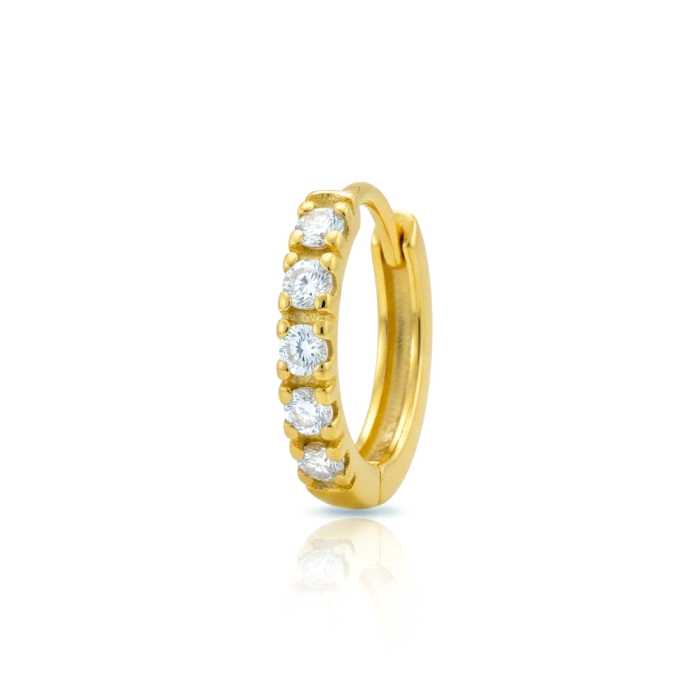 Aro articulado oro 18 kt  diamantes 0.15 ct