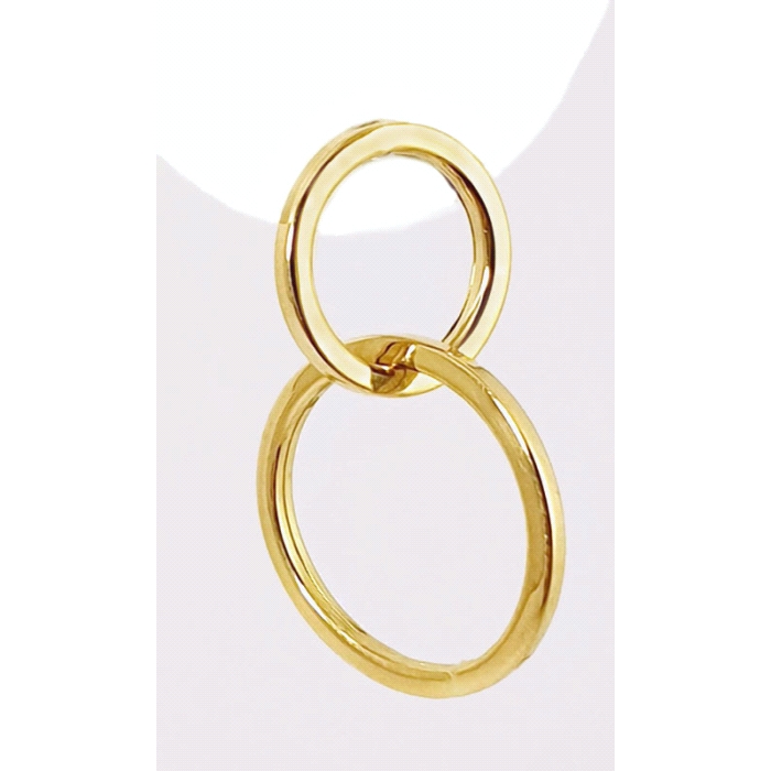 Pendientes doble aro oro 18 kt