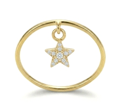 ANILLO CON ESTRELLA ORO 18 KT DIAMANTES 0.06 CT BRILLANTE