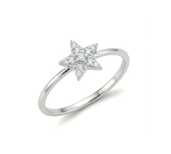 ANILLO ESTRELLA  0.04 CT DIAMANTES