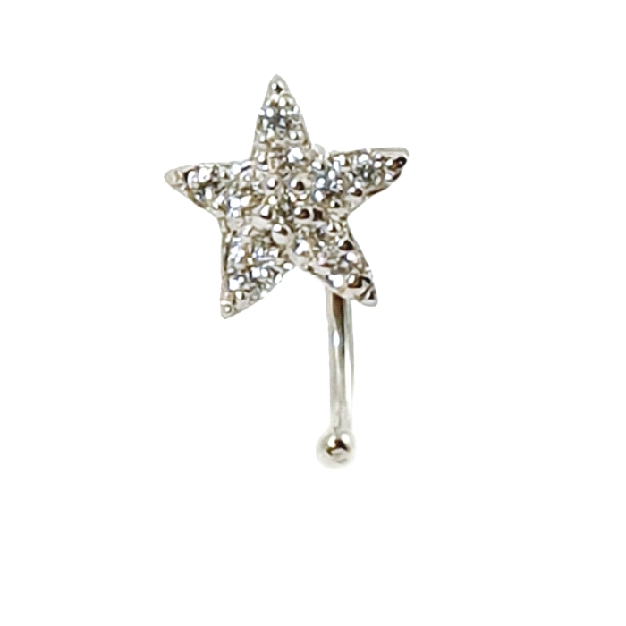 Pendientes ear cuff estrella oro 18 kt diamantes