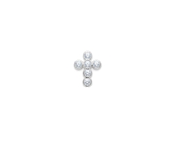PENDIENTES CRUZ ORO 18 KT DIAMANTES 0.06 CT