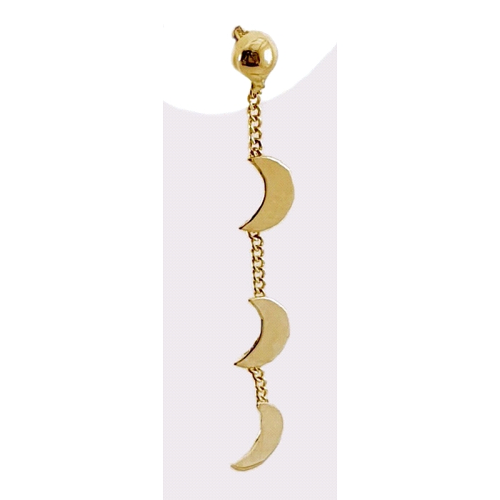 PENDIENTES LUNA ORO 18 KT