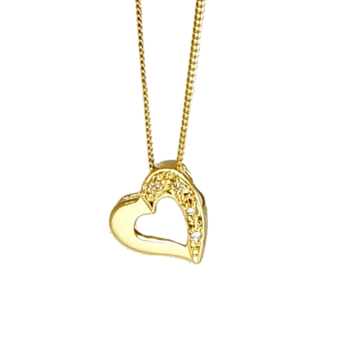 GARGANTILLA CORAZON ORO 18 KT DIAMANTES 0.04 CT
