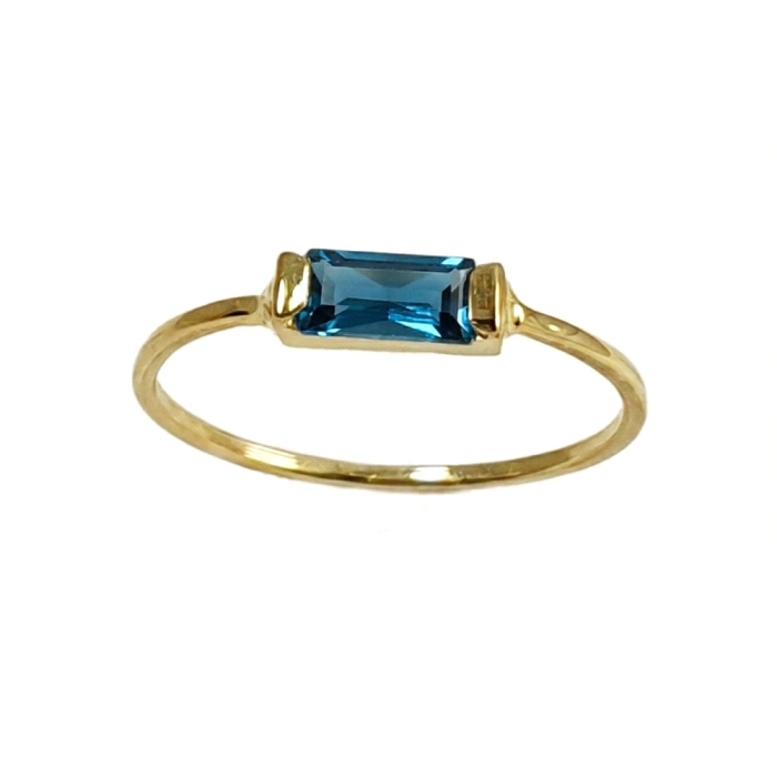 ANILLO ORO 18 KT BAGUETTE SEMIPRECIOSA