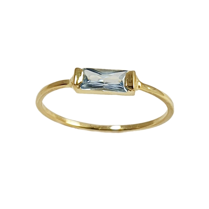 ANILLO ORO 18 KT BAGUETTE SEMIPRECIOSA
