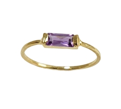 ANILLO ORO 18 KT BAGUETTE SEMIPRECIOSA