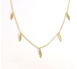 GARGANTILLA  PLUMAS ORO 18 KT