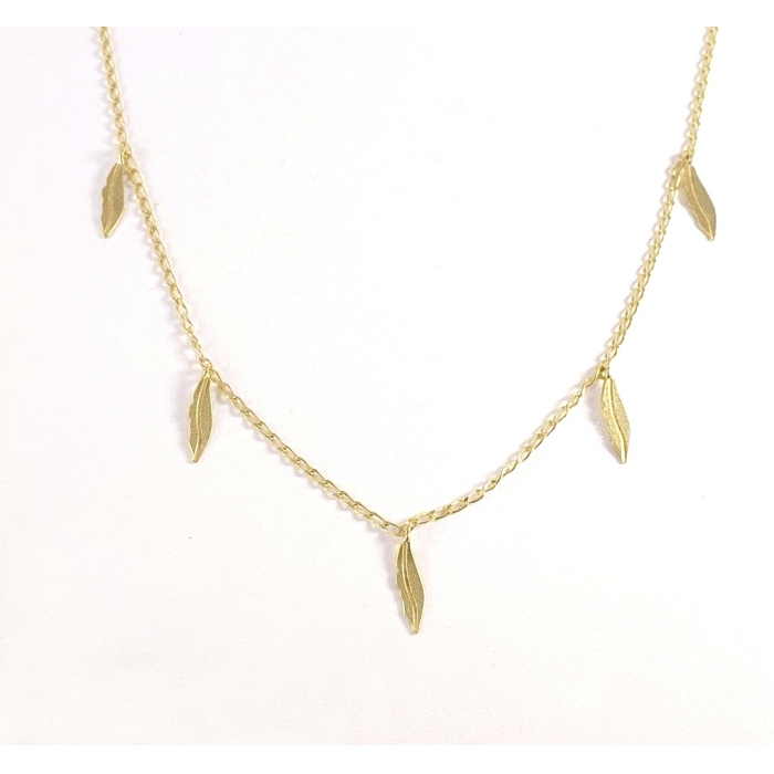 GARGANTILLA PLUMAS ORO 18 KT