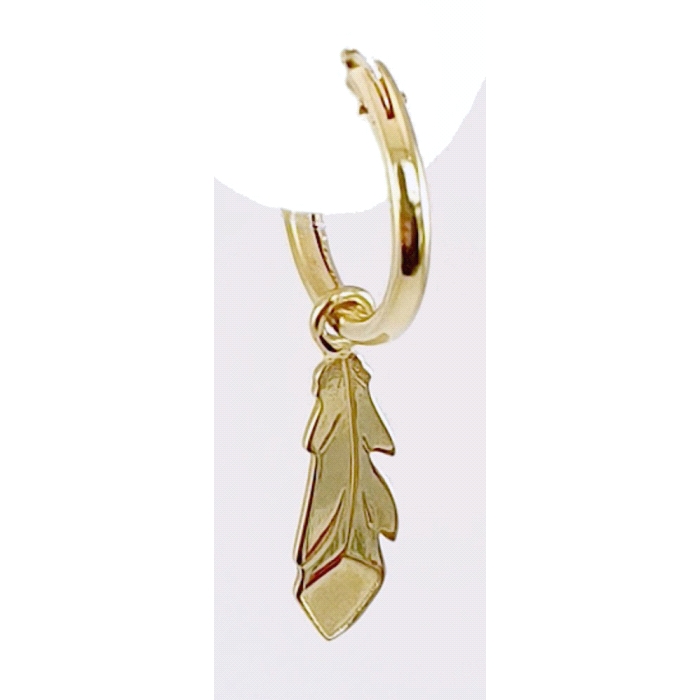 PENDIENTES PLUMA ORO 18 KT